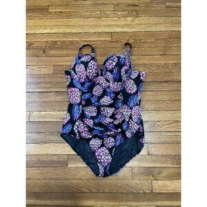 Torrid Push Up Demi Slim Fix Swimsuit Padded Underwire Pineapple Plus Size 2X